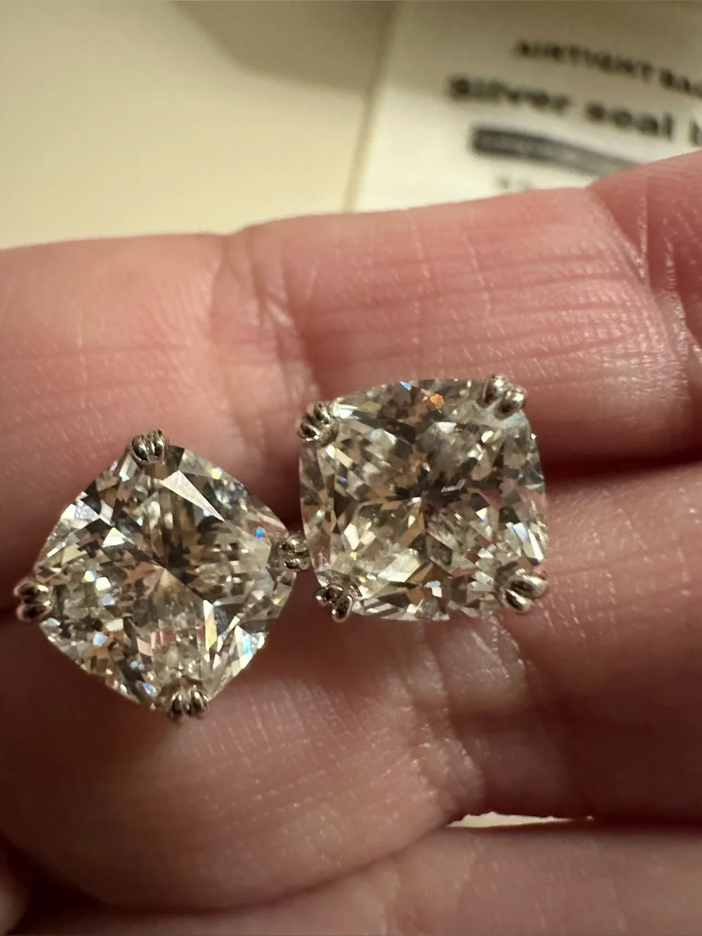 Maxine Square Cushion Stud Earrings